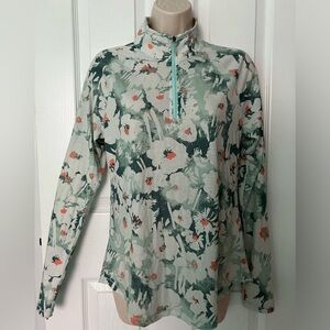 Orvis long sleeve knit top stand collar zipper lightweight casual feminine S